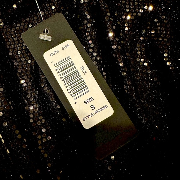 NWT Bebe Black Cowl Sequin Mini Dress, Size S - Picture 9 of 11